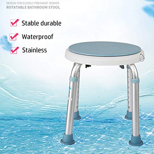 FXLYMR Shower Seat 360 Degree Rotating Bath/Shower Chair Height Adjustable Sw...