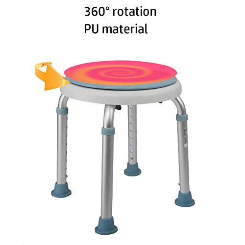 FXLYMR Shower Seat 360 Degree Rotating Bath/Shower Chair Height Adjustable Sw...