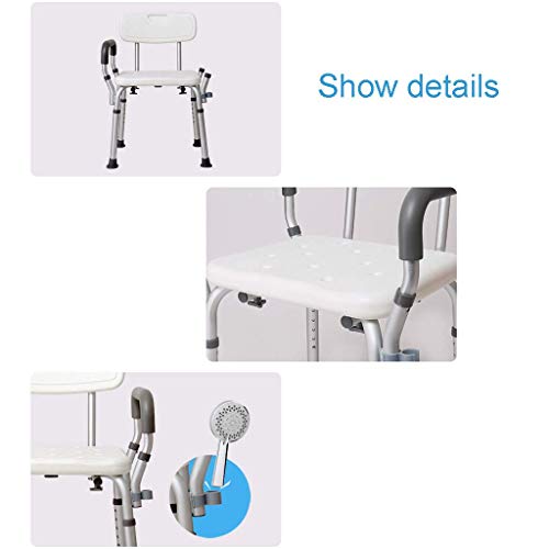 FXLYMR Shower Seat Bath Stools Tool-Free Assembly Spa Bathtub Adjustable Show...