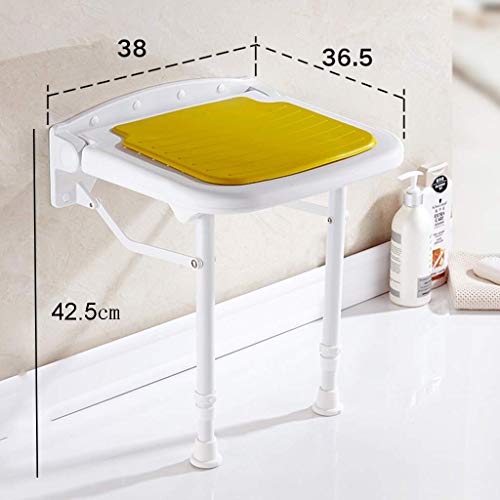FXLYMR Shower Seat Folding Shower Seat Chair, Wall Mount Bathroom Folding Sho...