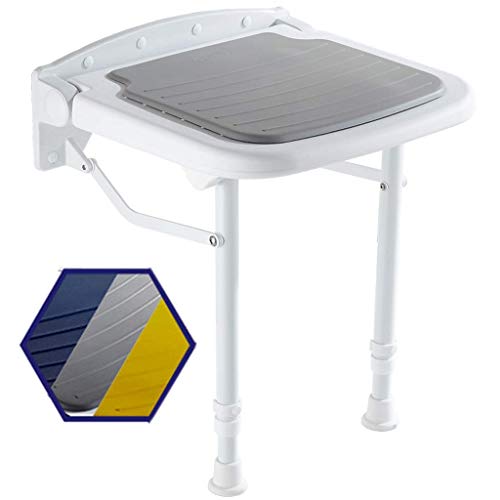 FXLYMR Shower Seat Folding Shower Seat Chair, Wall Mount Bathroom Folding Sho...