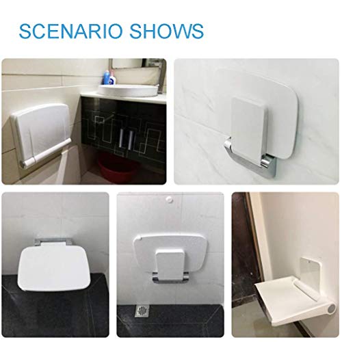 FXLYMR Shower Seat Health Smart Wall Mount Fold Away Bath Seat Bench Shower C...