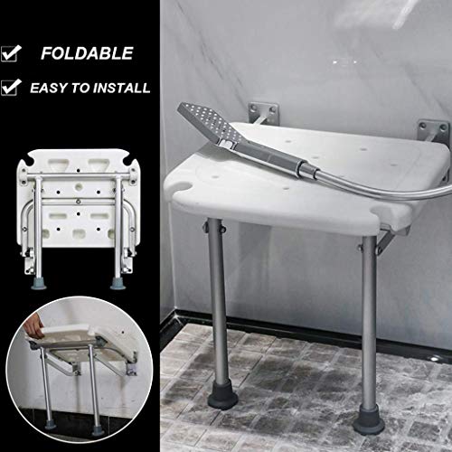 FXLYMR Shower Seat Modern Bathroom Shower Stool Wall Mounted Folding Bathing ...
