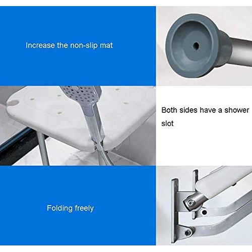 FXLYMR Shower Seat Modern Bathroom Shower Stool Wall Mounted Folding Bathing ...
