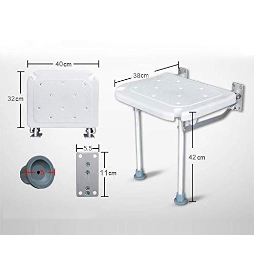 FXLYMR Shower Seat Modern Bathroom Shower Stool Wall Mounted Folding Bathing ...