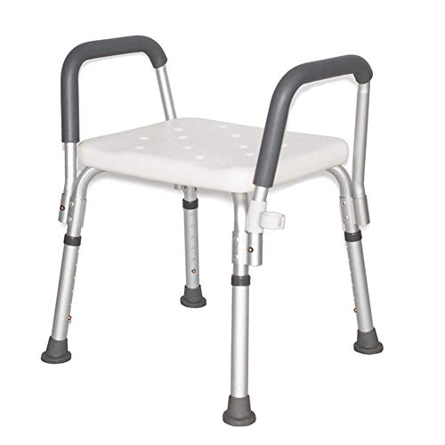 FXLYMR Shower Seat Shower Bench with Arms - Shower Chair Bath Bench Stool Adj...