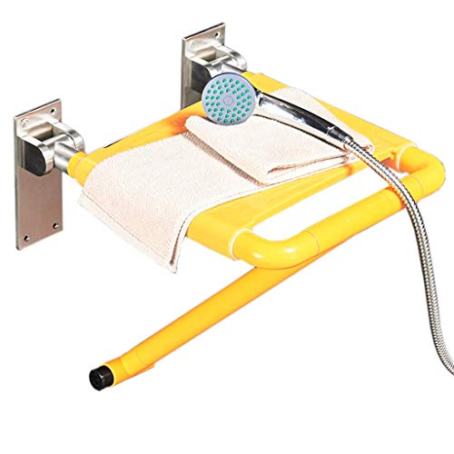 FXLYMR Shower Seat Stainless Steel Foldable Shower Chair, Wall Mount Bathroom...