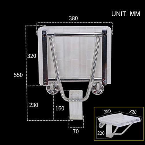 FXLYMR Shower Seat Wall Mount Shower Chairs Health Showering Stool Fold Away ...