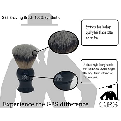 G.B.S Black Luxury Shaving Kit - Wood Straight Razor, Mug, Natural Soap, Brus...