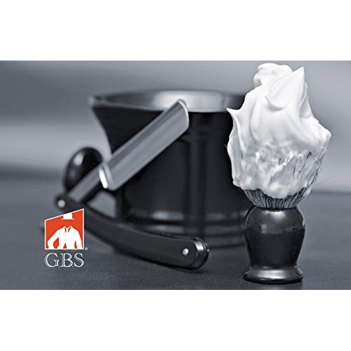 G.B.S Heavy Duty Black Ceramic Shaving Bowl/Mug Strong Pommel Handle -3 Oz Al...