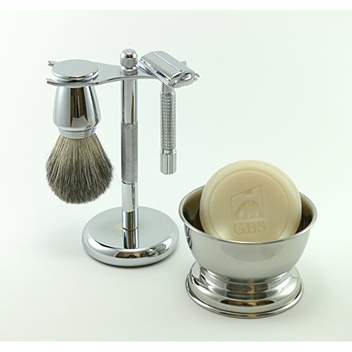 G.B.S Men’s Grooming Shaving kit For Wet Shaving Butterfly DE Safety Razor, S...