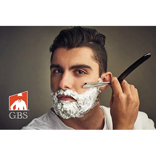 G.B.S Men's Black Ceramic Shaving Soap Bowl/Mug - Knob Handle- 3 Oz All Natur...