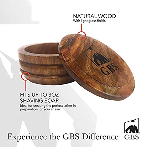 G.B.S Men's Classic wooden shaving set shaving brush with wooden stand & 3.5"...