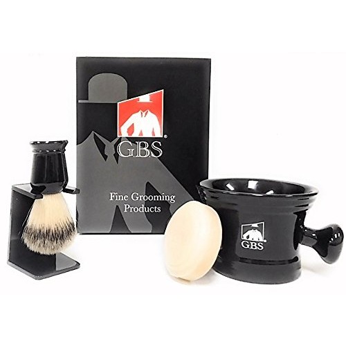 G.B.S Men's Grooming Set with Classic Shaving Soap Mug with Knob Handle, Synt...
