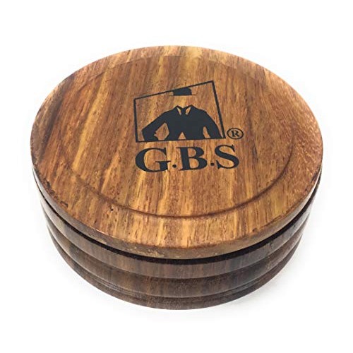 G.B.S - Wood Shaving Mug/Bowl With Lid 3.5" Diameter - Shave Soap Clean With ...