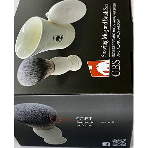 GBS Men's Shaving Set Ivory - 3 Piece set - Hair Brush, Ceramic Mug & 97% All...