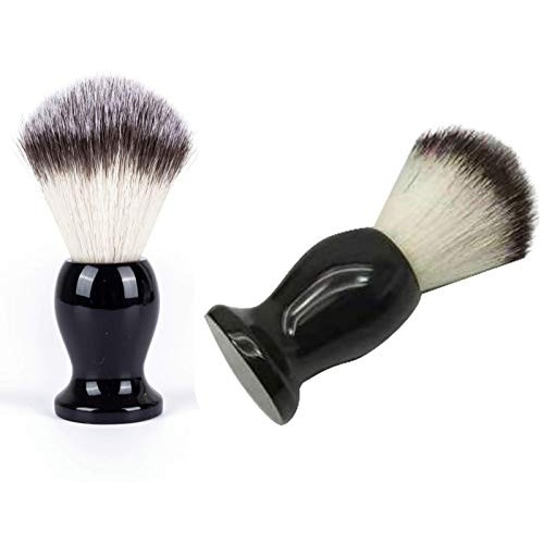 G castle Deluxy Premium Bright-Black Shaving Brush with synthetic hair packed...