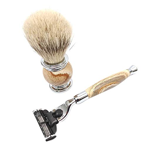 G castle Luxury Shave Kit for Men shaving set with pure stone boar hair pig h...
