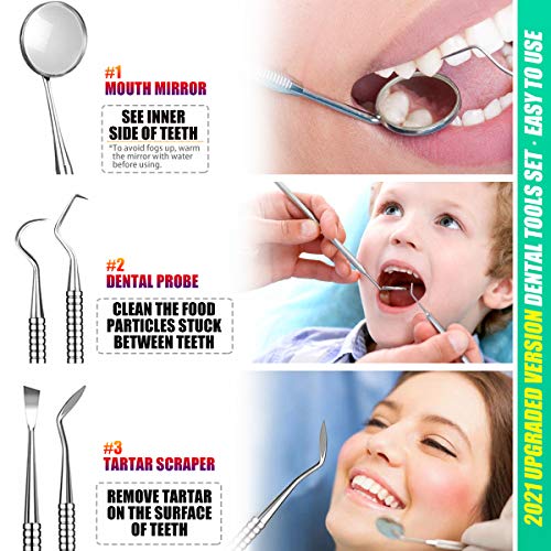 Dental Tools, Professional Plaque Remover for Teeth, Dental Hygiene Kit, Stai...