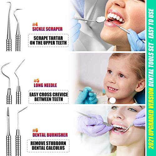 Dental Tools, Professional Plaque Remover for Teeth, Dental Hygiene Kit, Stai...