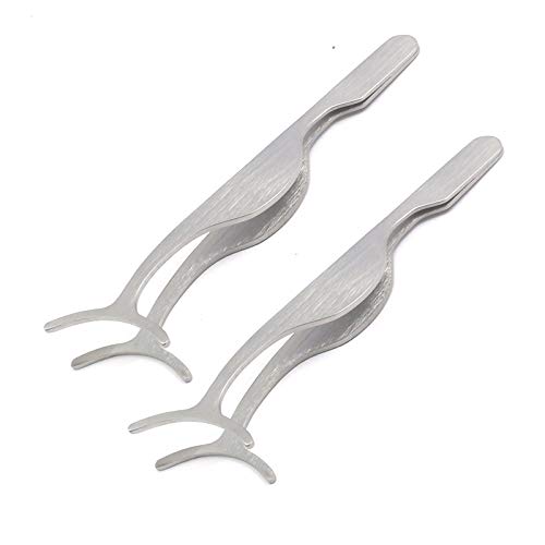2PCS FALSE EYELASHES EXTENSION APPLICATOR REMOVER CLIP TWEEZERS NIPPER SET by...