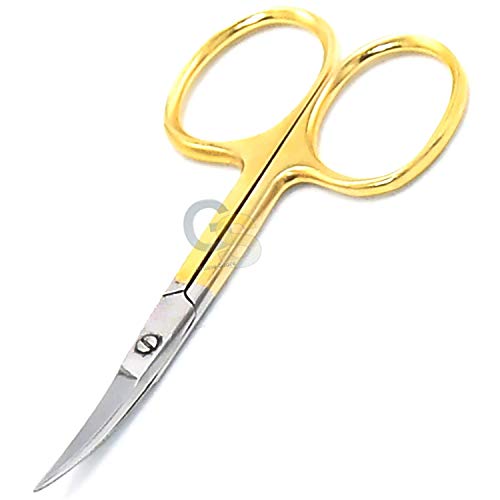 Cuticle & Manicure Scissors, Cute Half Gold Handles, Best Trimming Scissor fo...