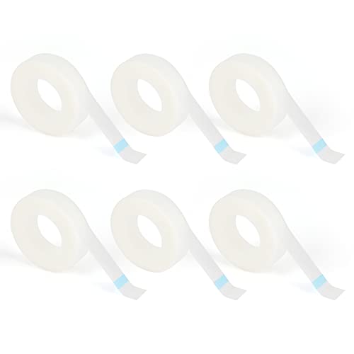 6 Rolls PE Micropore Medical Tape Roll for Individual Eyelash Extensions,1/2'...