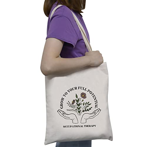 G2TUP Occupational Therapist Thank You Gift OT Canvas Tote Bag Grow To Your F...