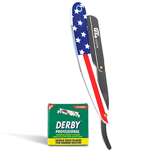 G4 Stainless Steel Straight Edge Barber Shaving Razor Blade for Close Shaving...