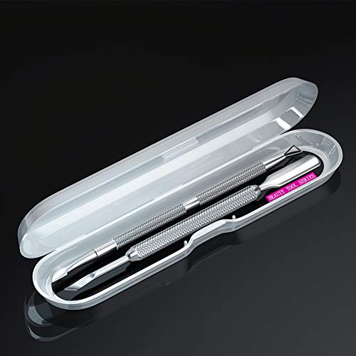 2PCS Metal Silver Cuticle Pusher and Cutter Remover Salon Quality Stainless S...