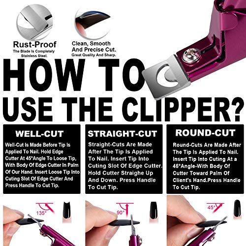 Elegant Violet Red Premium Adjustable Stainless Steel Artificial Acrylic Fake...