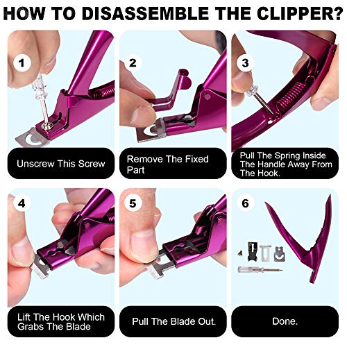 Elegant Violet Red Premium Adjustable Stainless Steel Artificial Acrylic Fake...