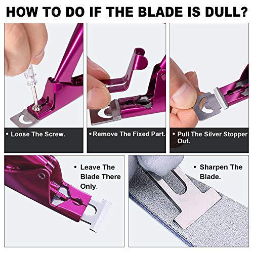 Elegant Violet Red Premium Adjustable Stainless Steel Artificial Acrylic Fake...