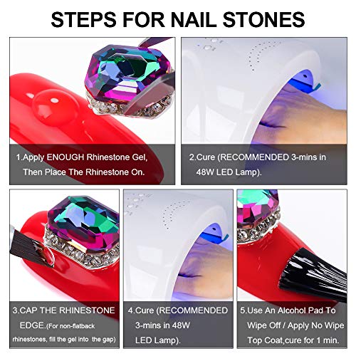 Nail Art 8ml/One Jar of Wipe-Off Rhinestone Glue Gel Adhesive Resin Gem Jewel...