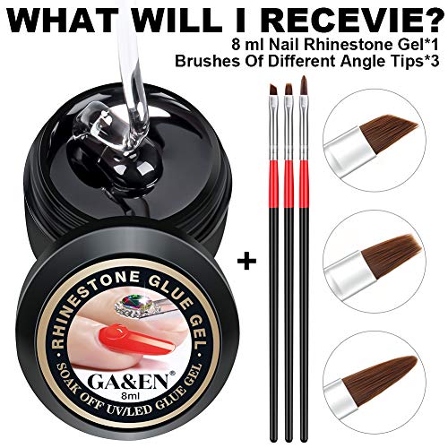 Nail Art 8ml/One Jar of Wipe-Off Rhinestone Glue Gel Adhesive Resin Gem Jewel...