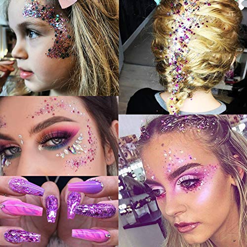 Unicorn Iridescent Chunky Glitter Cosmetic Body Face Hair Eye Nail Glitter Mu...