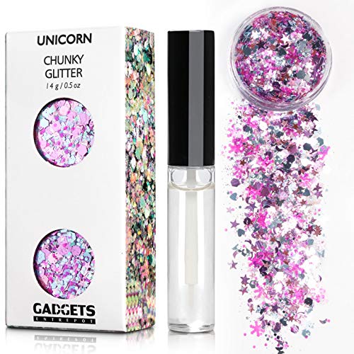 Unicorn Iridescent Chunky Glitter Cosmetic Body Face Hair Eye Nail Glitter Mu...