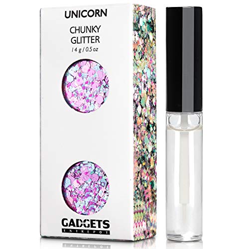 Unicorn Iridescent Chunky Glitter Cosmetic Body Face Hair Eye Nail Glitter Mu...