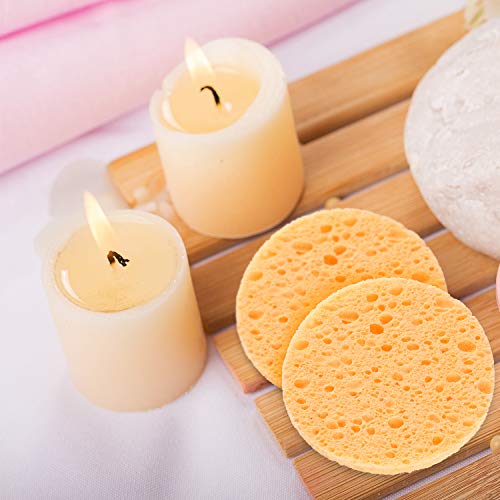 50-Count Compressed Facial Sponges, GAINWELL Cellulose Facial Sponges, 100% N...