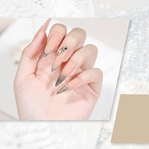 GAOY Nude Gray Gel Nail Polish Set of 12 Colors With Top Coat Base Coat Matte...