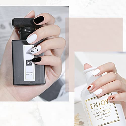 GAOY Nude Gray Gel Nail Polish Set of 12 Colors With Top Coat Base Coat Matte...