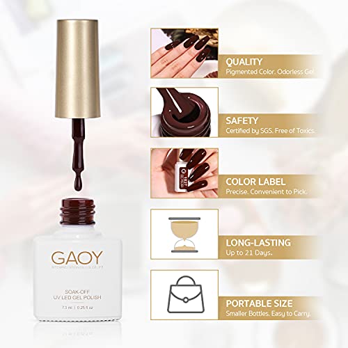 GAOY Nude Gray Gel Nail Polish Set of 12 Colors With Top Coat Base Coat Matte...