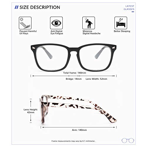 Blue Light Blocking Glasses - Anti Glare UV/Blue Ray Filter Computer Gaming G...