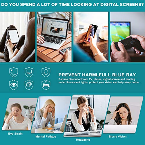 Gaoye 3-Pack Blue Light Blocking Glasses, Fashion Square Fake Nerd Eyewear An...