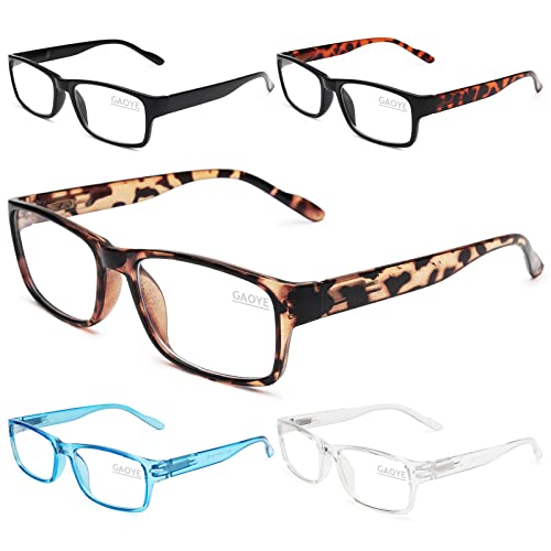 Gaoye 5-Pack Reading Glasses Blue Light Blocking,Spring Hinge Readers for Wom...