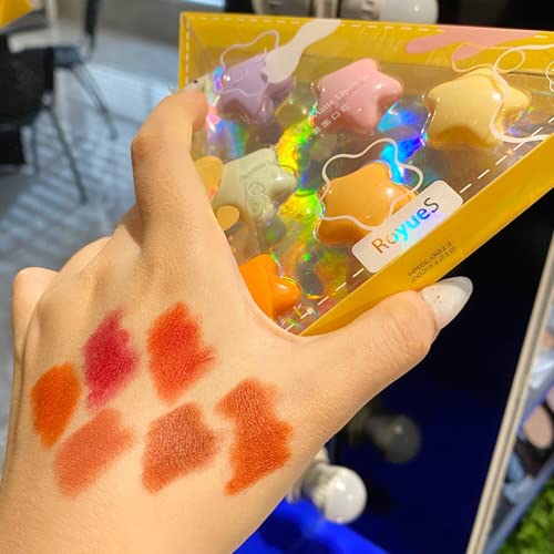 Mini Star Lipstick Set, 6Pcs Cute Long Lasting Soft Matte Lipstick Set, Porta...