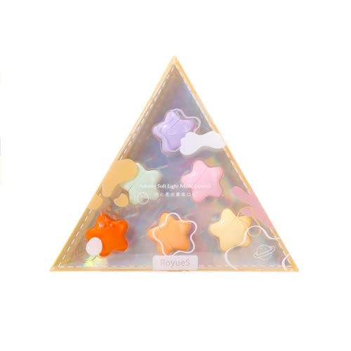 Mini Star Lipstick Set, 6Pcs Cute Long Lasting Soft Matte Lipstick Set, Porta...