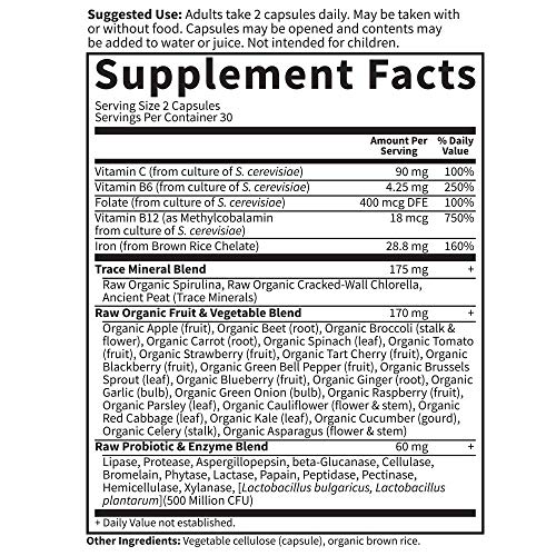 Garden of Life Vitamin Code Iron Supplement, Healthy Blood - 60 Vegan Capsule...