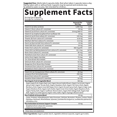 Garden of Life Vitamin Code Whole Food Multivitamin for Men, Fruit & Veggie B...