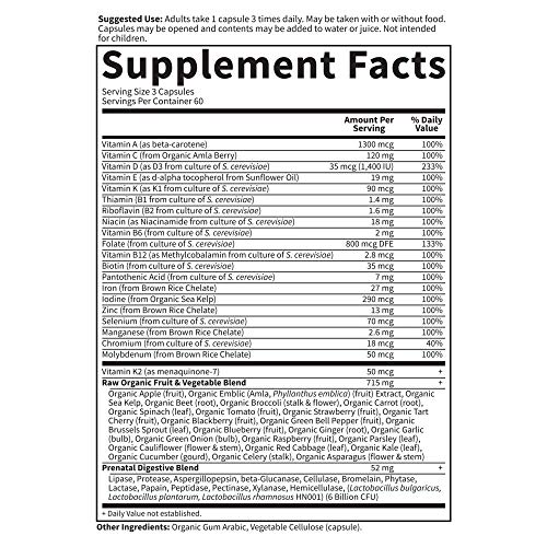 Prenatal Multivitamin for Women from Whole Foods with Biotin, Iron & Folate n...